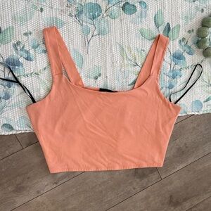 Forever 21 Plus Women’s Cropped Top Salmon Sleeveless Fitted Crop Top